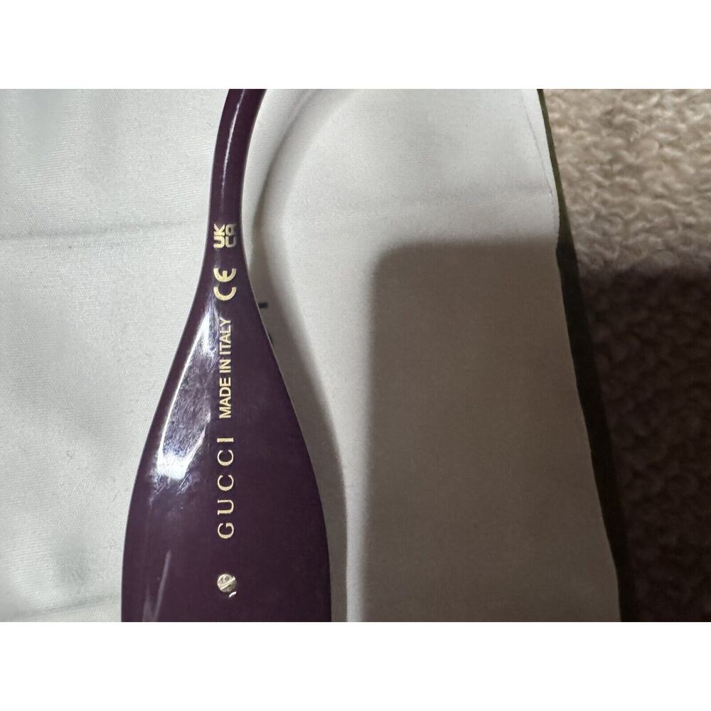 Gucci Square Oversized Sunglasses in Deep Burgundy with Brown Lenses - Picture 7 of 9
